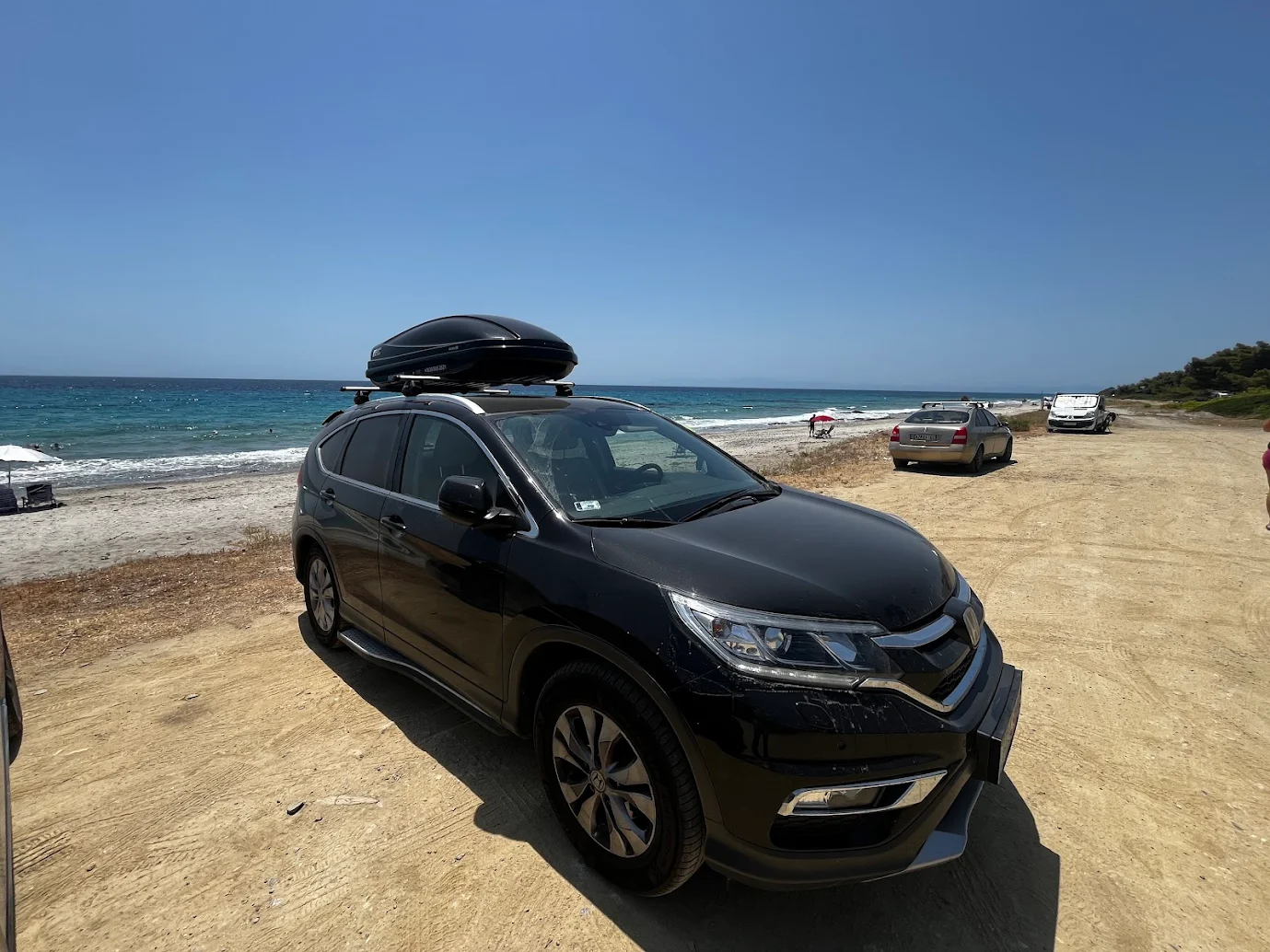 Tetőbox használat közben utazás alatt